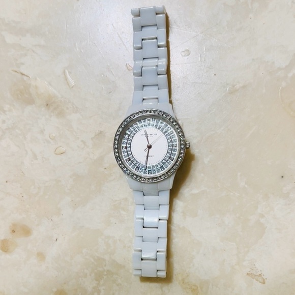 AKRIBOS XXIV CERAMIC WHITE MOTHER OF PEARL DIAL LADIES WATCH - Picture 10 of 10